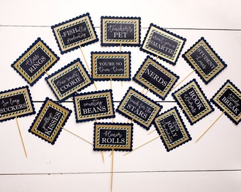 Graduation Candy Bar Signs, For Grad Sweets Table or Dessert Bar, ANY School Colors!