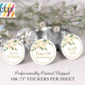 Party Favors, 50th Anniversary, Wedding Favors, Chocolate Candy Kiss