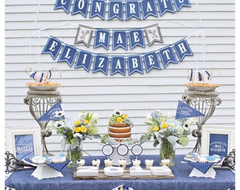 Graduation Banner, Congrats Grad Banner, Custom Banner, Graduation Party Decorations, ANY SCHOOL COLORS!