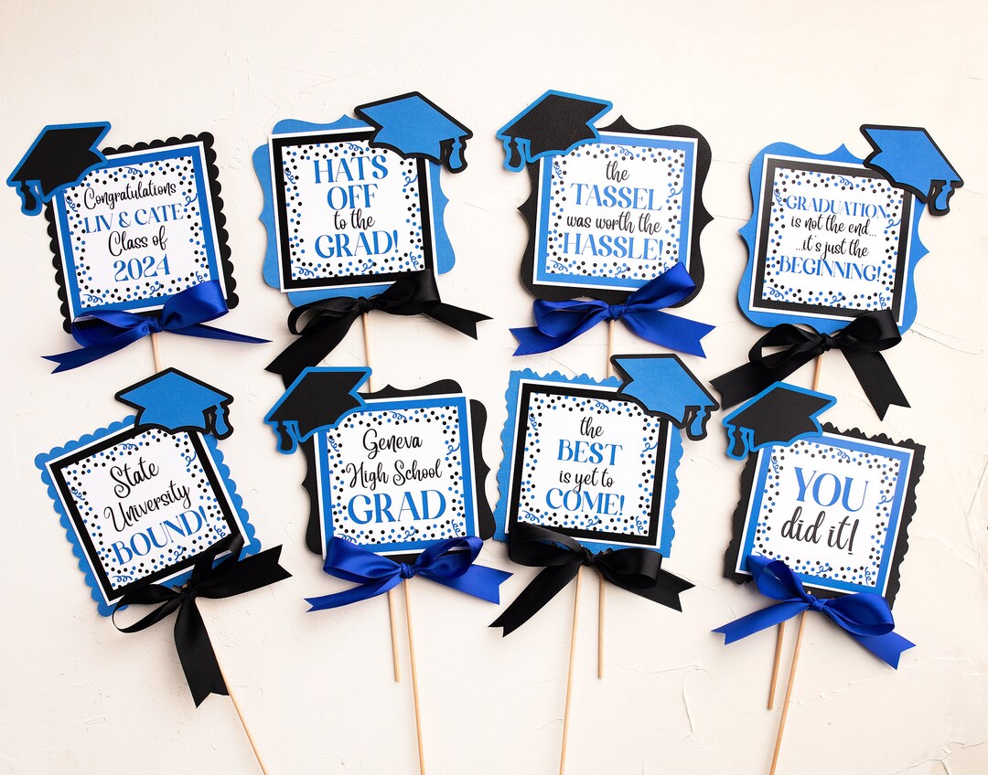 Graduation Procession Stick Graduation Party Centerpiece Sticks, Fun Sayings, Personalized and ...