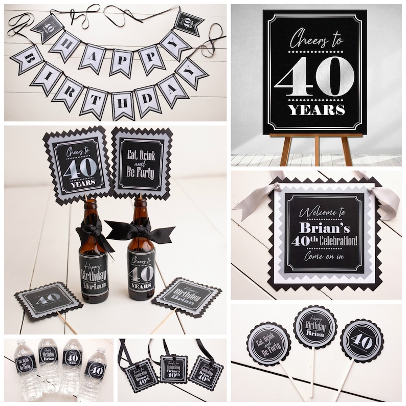 Aged To Perfection Beer Labels Adult Birthday Party Decor 40th Birthday Centerpiece Milestone Birthday Decorations