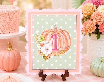 Little Pumpkin Birthday Table Sign, Personalized First Birthday Sign
