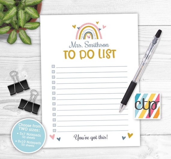 Teacher Notepad, Personalized Notepad, Teacher Appreciation Gift, Teacher Gifts, Il_570xn