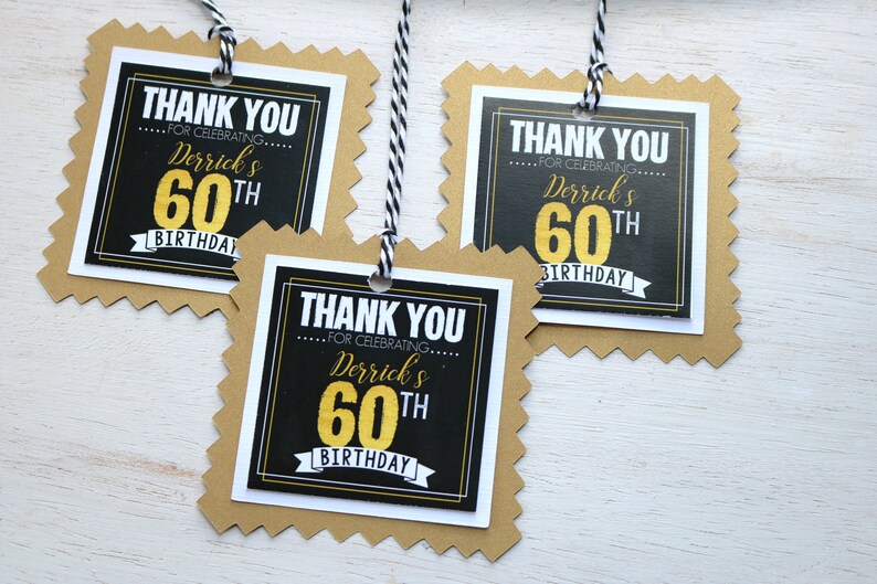60th Birthday Party Decorations Party Favor Tags Milestone - Etsy