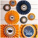 Graduation Party Decorations, Decorative Rosettes, Paper Fans, Class of 2022, Navy Blue and Orange, Your School Colors! 