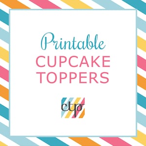 Birthday Party Decorations, Birthday Cupcake Toppers, Printable, Digital Download, PDF,