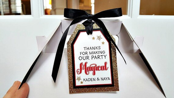 MAGIC SHOW BIRTHDAY Favor Tags, Magic Party Favor, Magic Tricks, Magician, Magical Birthday, Magic Party Decor, Red and Black Il_570xn