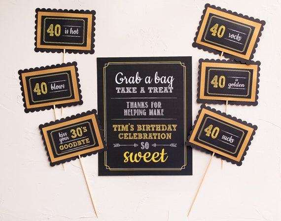 Candy Bar Sign, Candy Bar Labels, Sweets Table Signage, Milestone Birthday Candy Bar, Vintage Dude Il_570xn