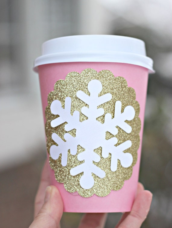 HOT COCOA CUPS, Girl Winter ONEderland, Winter Wonderland, 1st Birthday Party, Hot Chocolate Cups, Hot Chocolate Bar, Pink and Gold Il_570xn