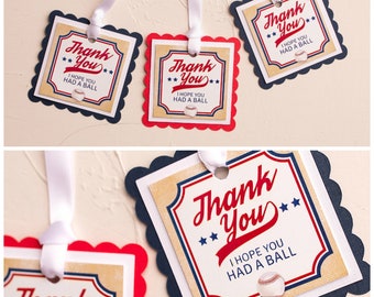 Baseball Favor Tags, Hope You Had A Ball, Little Slugger, All Star Birthday, Printable or Fully Assembled
