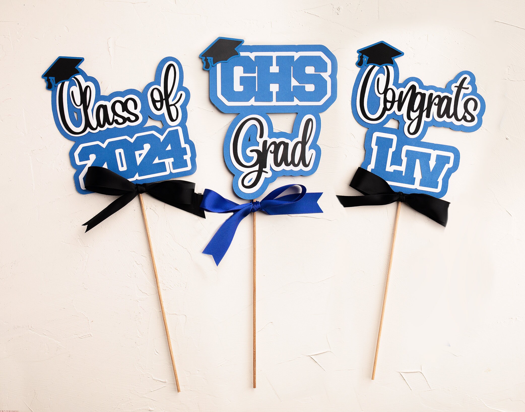 Graduation Procession Stick Custom Centerpiece Sticks for Graduation Celebration, Personalized Set ...
