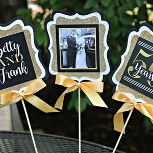 Golden Anniversary Centerpiece, Printable, 50th Anniversary Decorations, 50th Wedding Anniversary, Golden Years