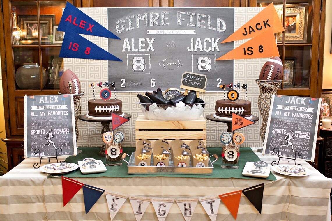 GAMETIME Football Birthday Party Decorations Printed Sign Etsy