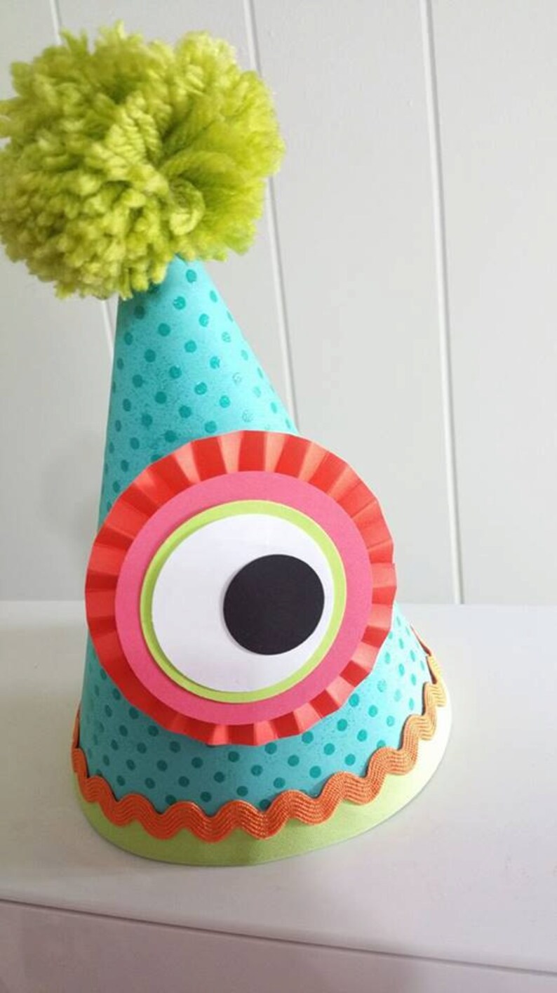 Monster Party Hat Little Monster Birthday Party Decorations Etsy