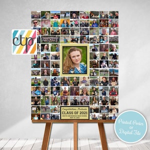 Personalized Graduation Gift, Grad Photo Collage, Class of 2024 Party Decoration, Picture Collage, Custom Made from your Photographs image 6