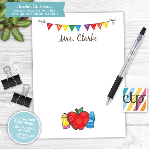 Personalized Notepads, Memo Pads, Personalized Gifts, Teacher Christmas Gifts, Il_570xn