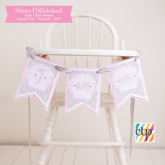 Printable Digital Download Highchair Banner 1st Birthday Custom 