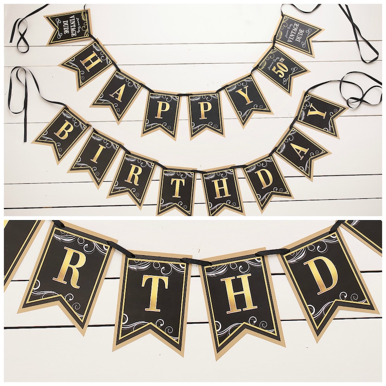 50th Birthday Party, Straws and Straw Flags, Milestone Birthday Decorations, Vintage Dude, Adult Birthday Party Decor image 5