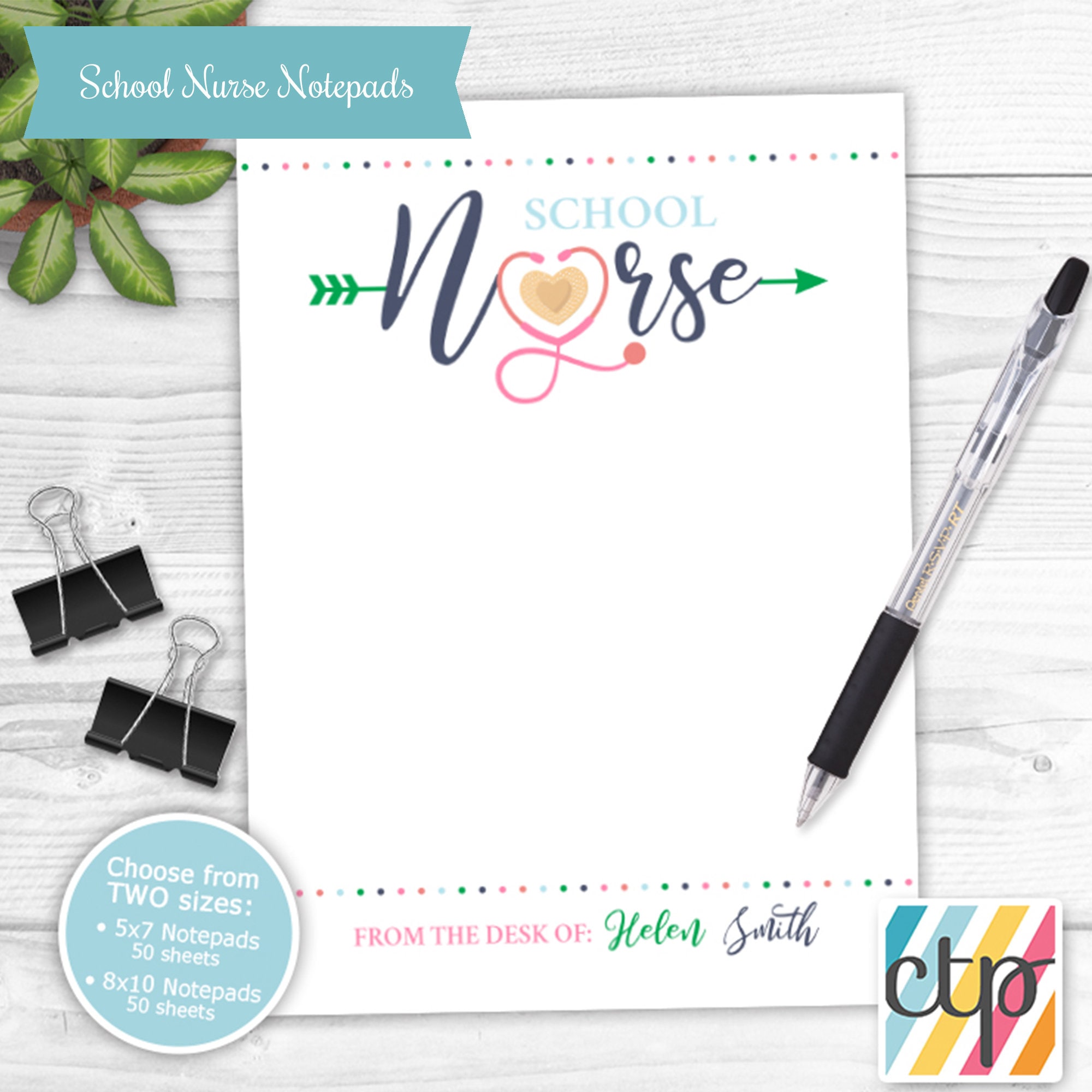 personalized notepad and pen set