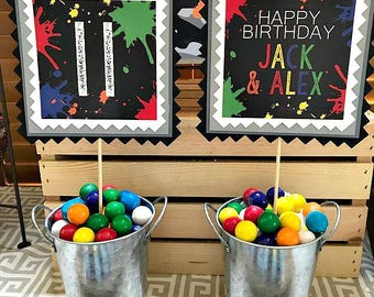PAINTBALL PARTY DECORATIONS, Paintball birthday decor, Paintball Centerpiece, Paintball supplies, Boy Birthday, Tween Birthday, Teen Boy