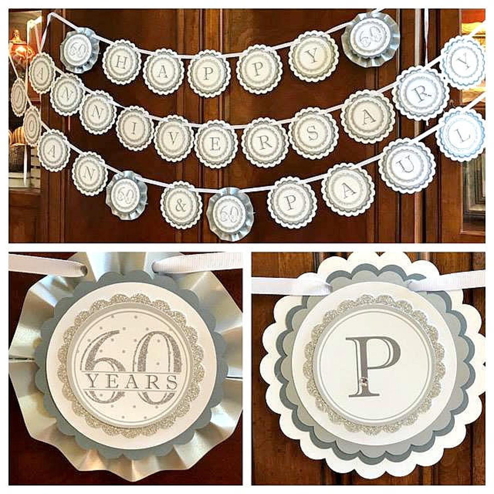 DIAMOND JUBILEE DECORATIONS 60th Wedding Anniversary Decor Etsy