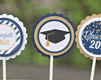 Graduation Cupcake Toppers, Graduation Party Decorations, Class of 2024, Son Graduation,