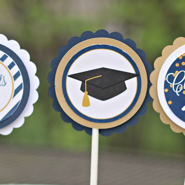 Graduation Cupcake Toppers, Graduation Party Decorations, Class of 2024, Son Graduation,