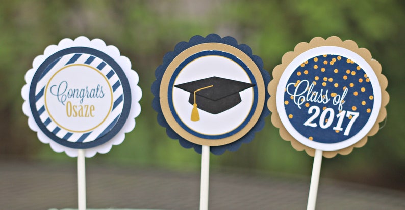 Graduation Cupcake Toppers, Graduation Party Decorations, Class of 2024, Son Graduation, image 1