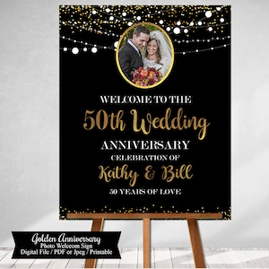 Printable, Digital Download, 50th Anniversary Sign, Welcome Sign, 50th Annivesary Decoration, Wedding Anniversary, Golden Anniversary