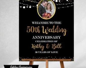 Printable, Digital Download, 50th Anniversary Sign, Welcome Sign, 50th Annivesary Decoration, Wedding Anniversary, Golden Anniversary