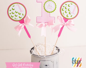Centerpieces, Table Centerpiece, Golf Party, First Birthday, Girl,