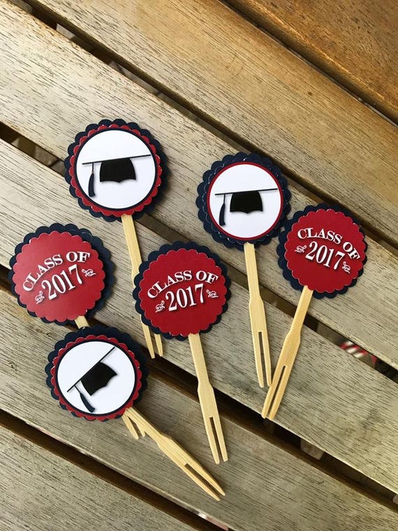 Graduation Party Decorations, Mini Cupcake Toppers, Son, by Charming