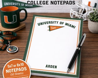 College Notepad - Personalized with Name, University Name, Mascot and Colors!