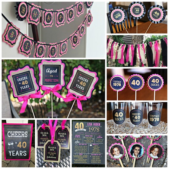  40th  BIRTHDAY  PARTY  Decorations  40th  Birthday  Package  