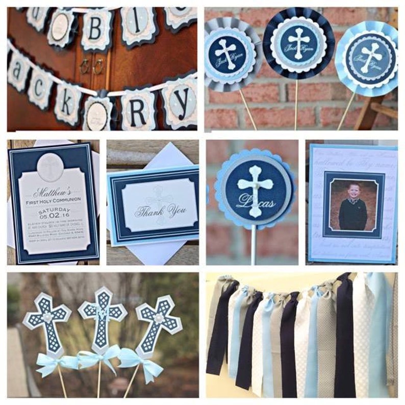 First Communion Boy, First Communion Banner First Communion Decoration God Bless Banner