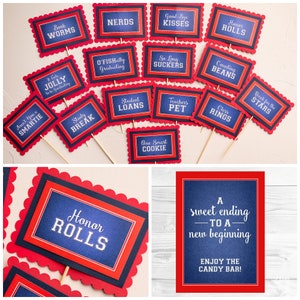Graduation Candy Labels, Graduation Party Decor, Grad Candy Bar, Graduation 2025 Decorations, Sweets Table Candy Buffet, Choose Your Colors!