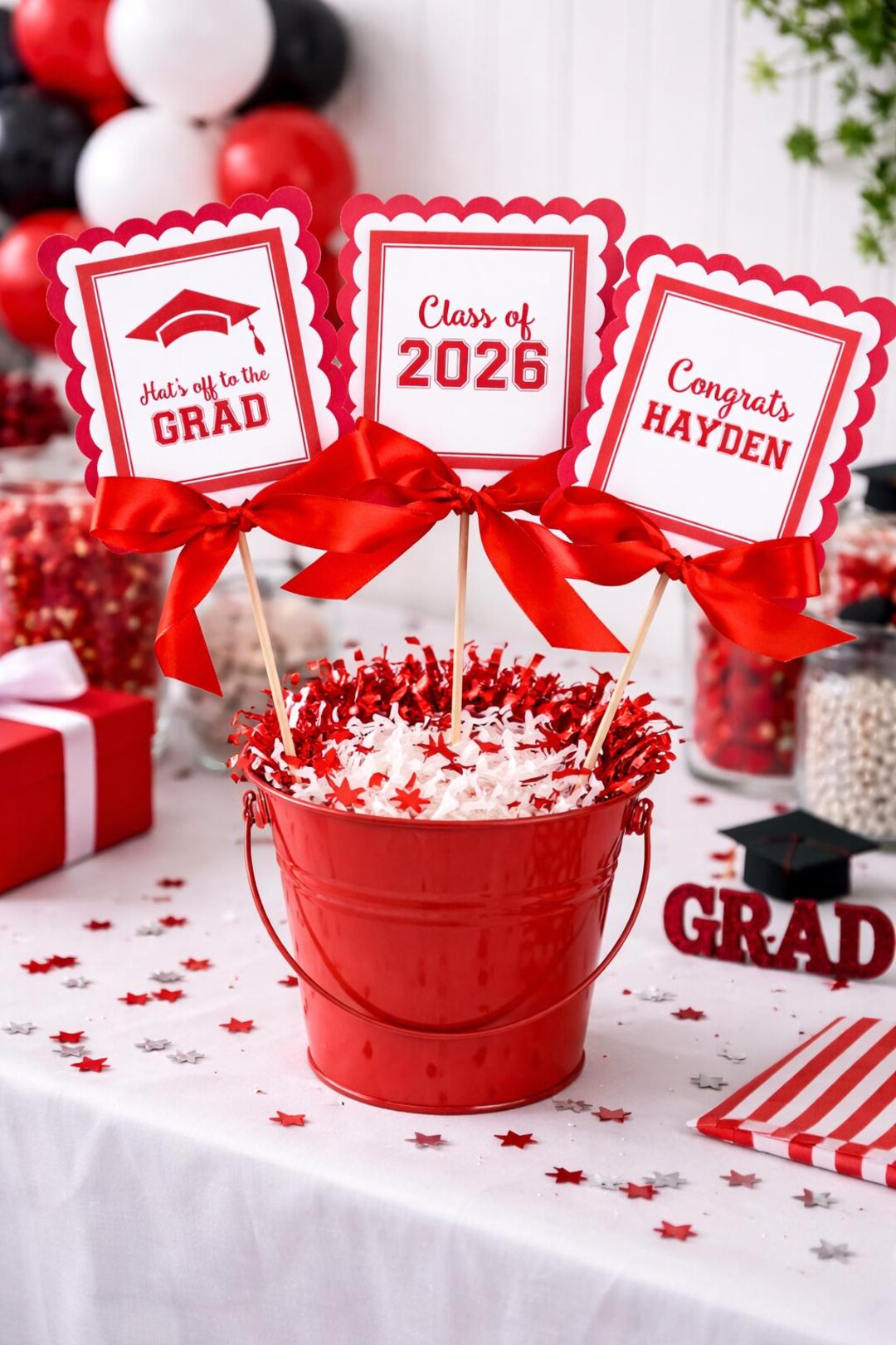 Graduation Procession Stick Centerpiece Sticks for Graduation Party, Set of 3, YOU CHOOSE COLORS ...