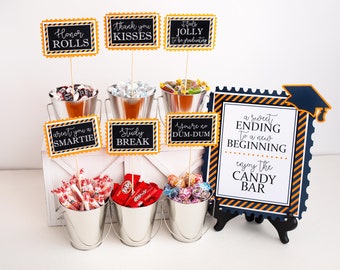 Graduation Candy Labels, Graduation Candy Bar Sign, Candy Buffet, Graduation Signs, Graduation Party Decorations,