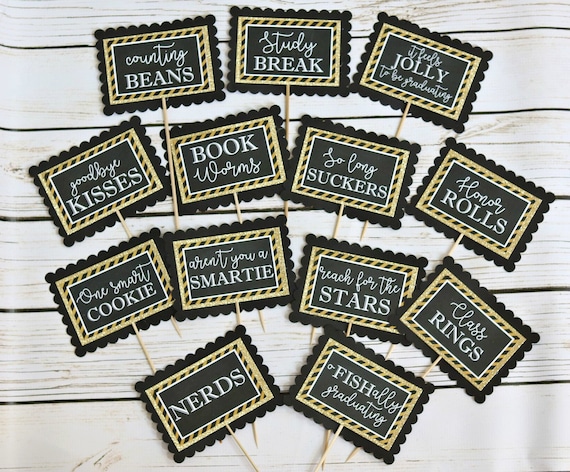 GRADUATION CANDY BUFFET, Candy Bar Labels, Grad Candy Bar, Graduation Food Labels, Graduation Supplies, Class of 2020, Black and Gold Il_570xn