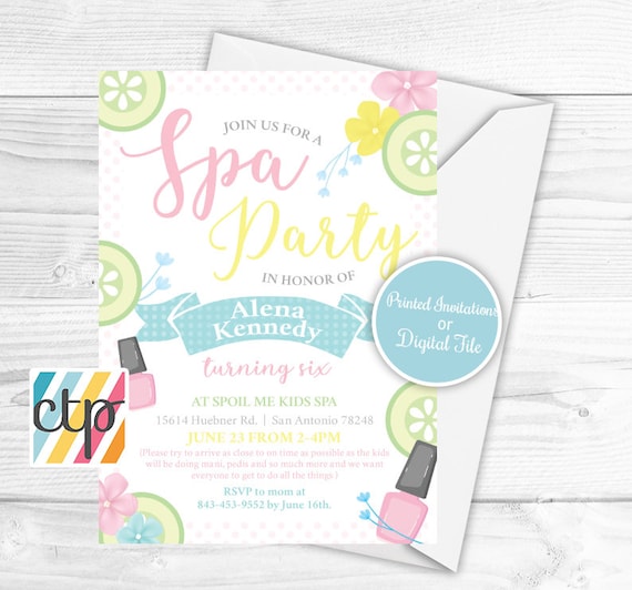 SPA Party Invitation, Spa Day, Glam Squad, Fully Assembled or Printable Il_570xn