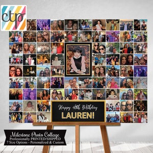Personalized 40th Birthday Gift, Photo Collage, 40th Birthday Party Decorations, Picture Collage, Custom Made from your Photographs!