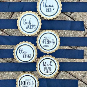 GRADUATION CANDY BUFFET, Candy Bar Labels, Grad Candy Bar, Graduation Food Labels, Graduation Decorations, Class of 2024, Blue and Gold