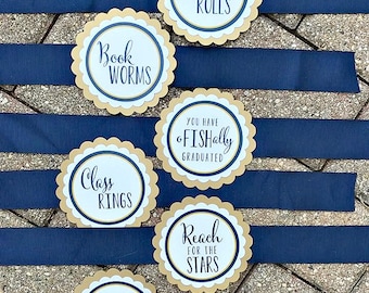 GRADUATION CANDY BUFFET, Candy Bar Labels, Grad Candy Bar, Graduation Food Labels, Graduation Decorations, Class of 2024, Blue and Gold