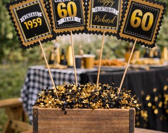 Table Centerpiece for 80th Birthday Celebration, Set of 4 and Fully Assembled, ANY AGE!