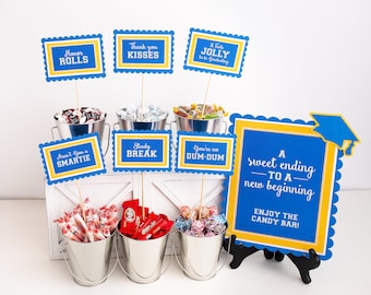 Graduation Candy Labels, Graduation Candy Bar Sign, Candy Buffet, Graduation Signs, Graduation Party Decorations,