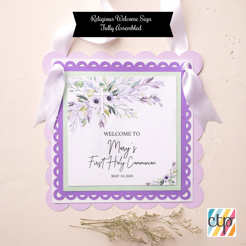 Daughter, First Communion Decoration Welcome Sign
