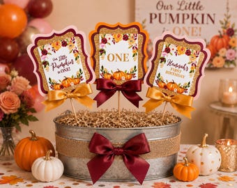 Little Pumpkin Centerpiece | Personalized Fall First Birthday Table Decor