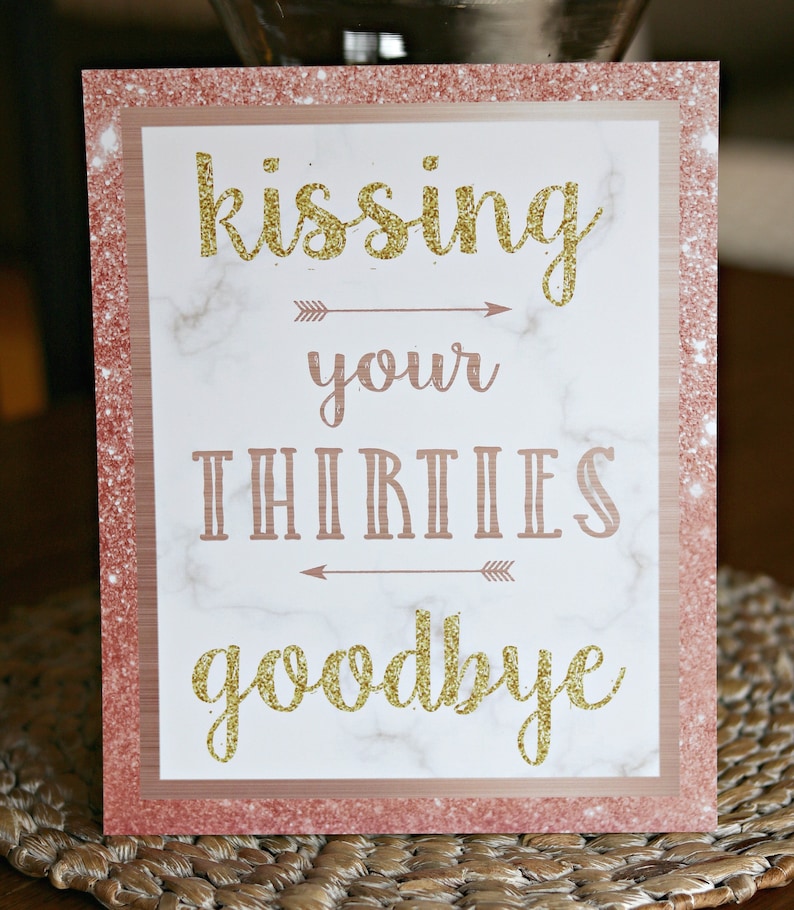 ROSE GOLD Women's Birthday Favor Tags Female Milestone Birthday 40th Party Decorations Gold Glitter 40th Party Decor Cheers to 40 Years image 8