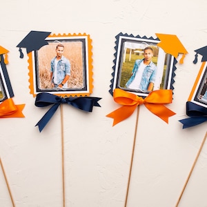 Graduation Centerpiece, Graduation Table Decor, Photo Centerpiece, Graduation Party Decorations, You Choose Colors!