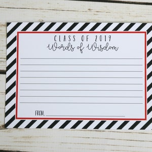 Graduation Advice Cards, Graduation Wish Cards, Graduation Party Decorations, Any School Colors!